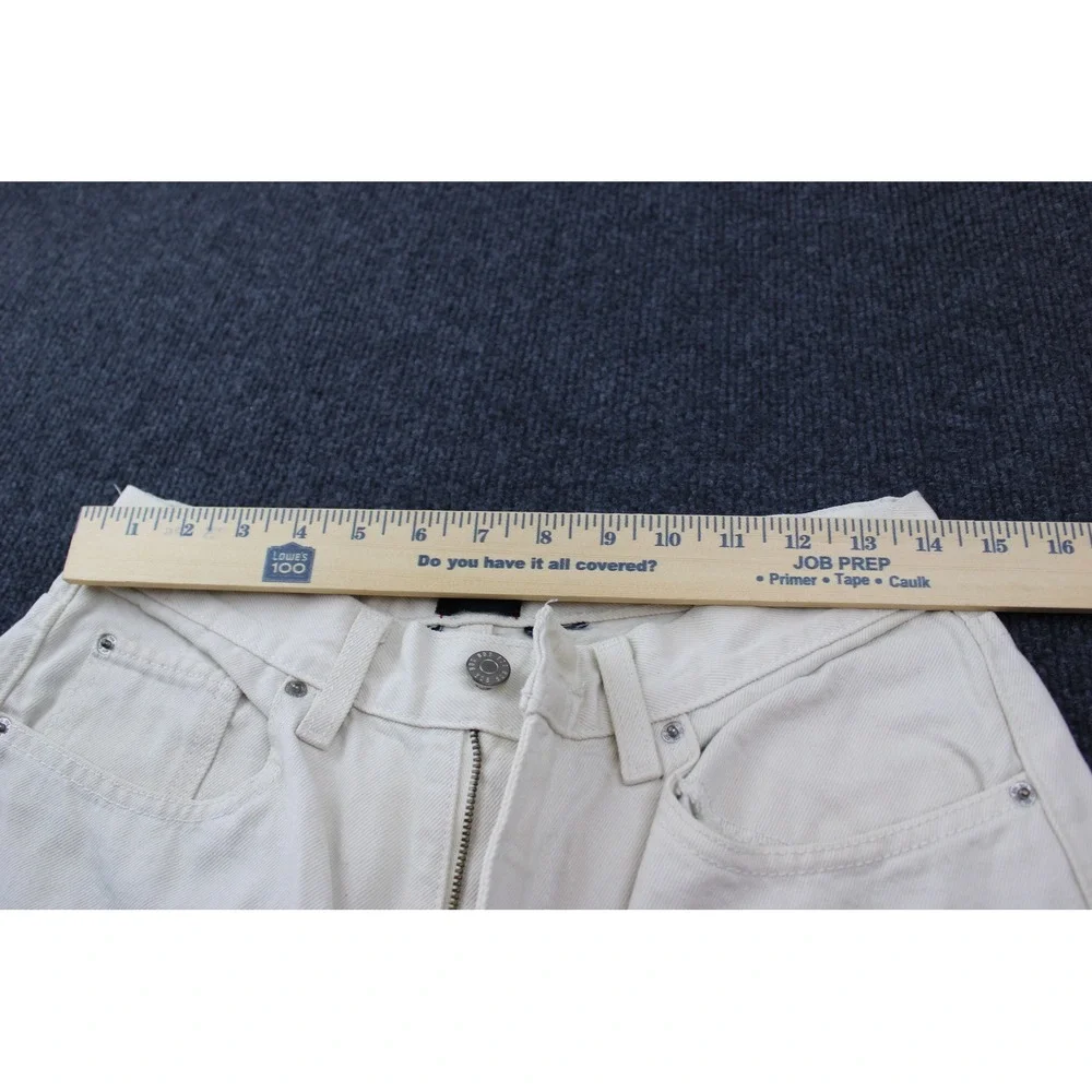 BDG Urban Outfitters Cream Wide Leg 8-Ball Graphic Raw Hem Jeans Mens 29